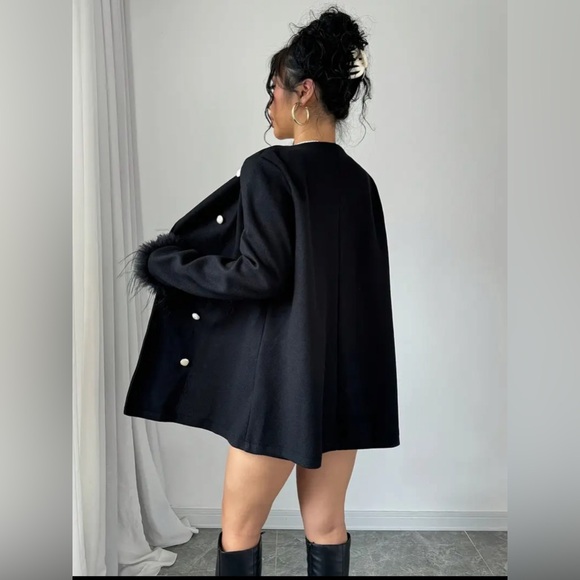 Women’s Elegant Fashion Outerwear, Polyester Double-Breasted Coat - Picture 4 of 8